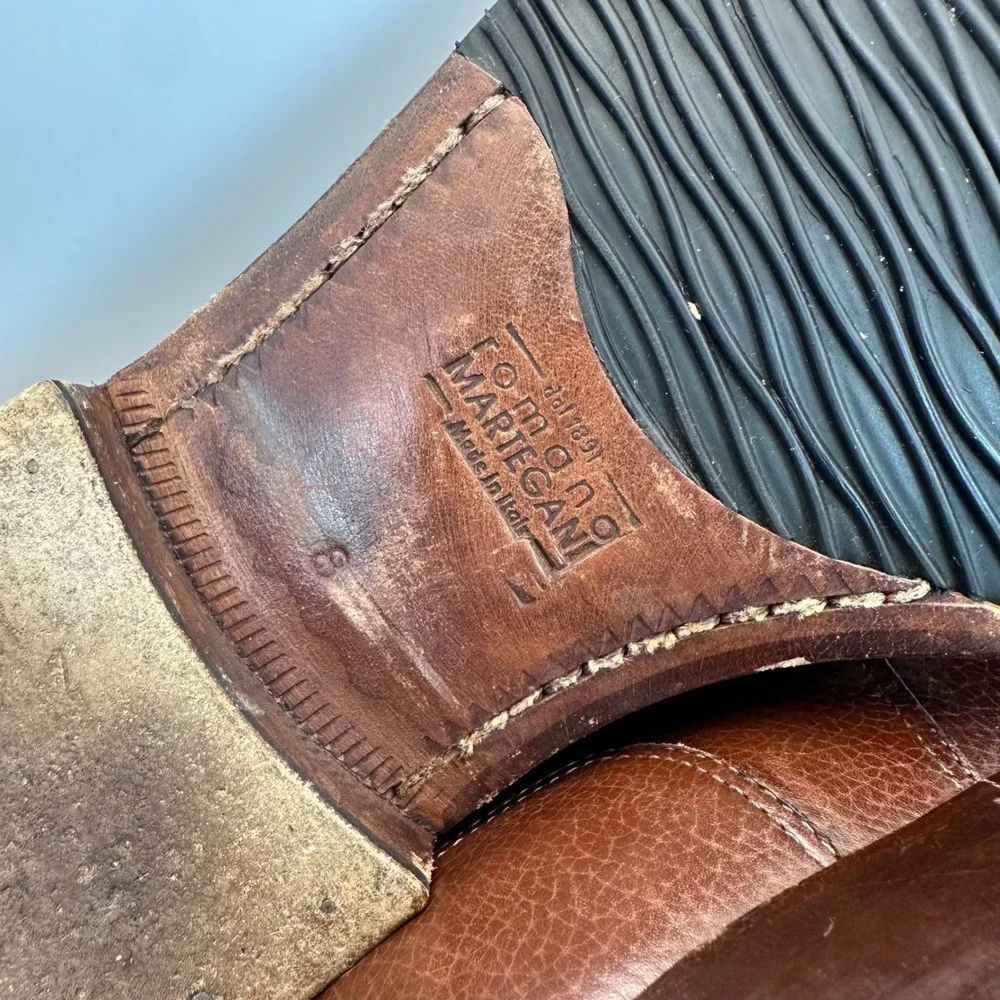 Romano Martegani Apron Toe Derbies Mens 8 Brown Leather‎ Italian Luxury Classic